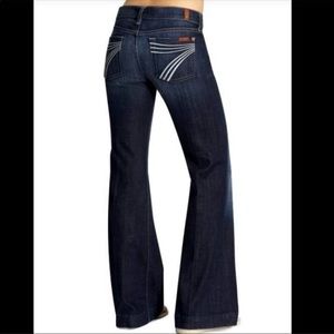 7 For All Mankind Dojo Flared Jeans White Pocket